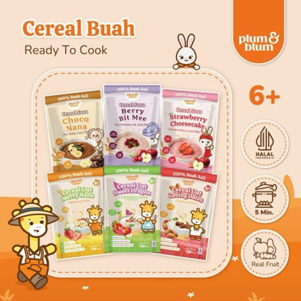 CEREAL SUSU OAT PLUM AND BLUM 6+ / PLUM & BLUM CEREAL SUSU BOOSTER 6 Bulan