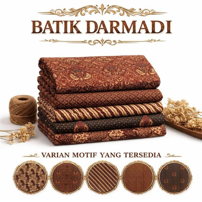 Kain Batik Darmadi Sogan Jarik Halus Samping Sarung Wanita Pria Dewasa Motif Murah Panjang Solo Baru