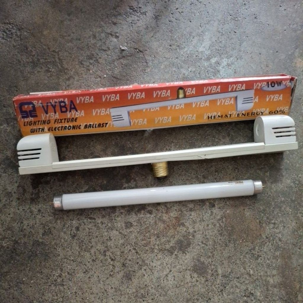 vyba kap lampu TL 10w elektronik ballast dengan fitting E27