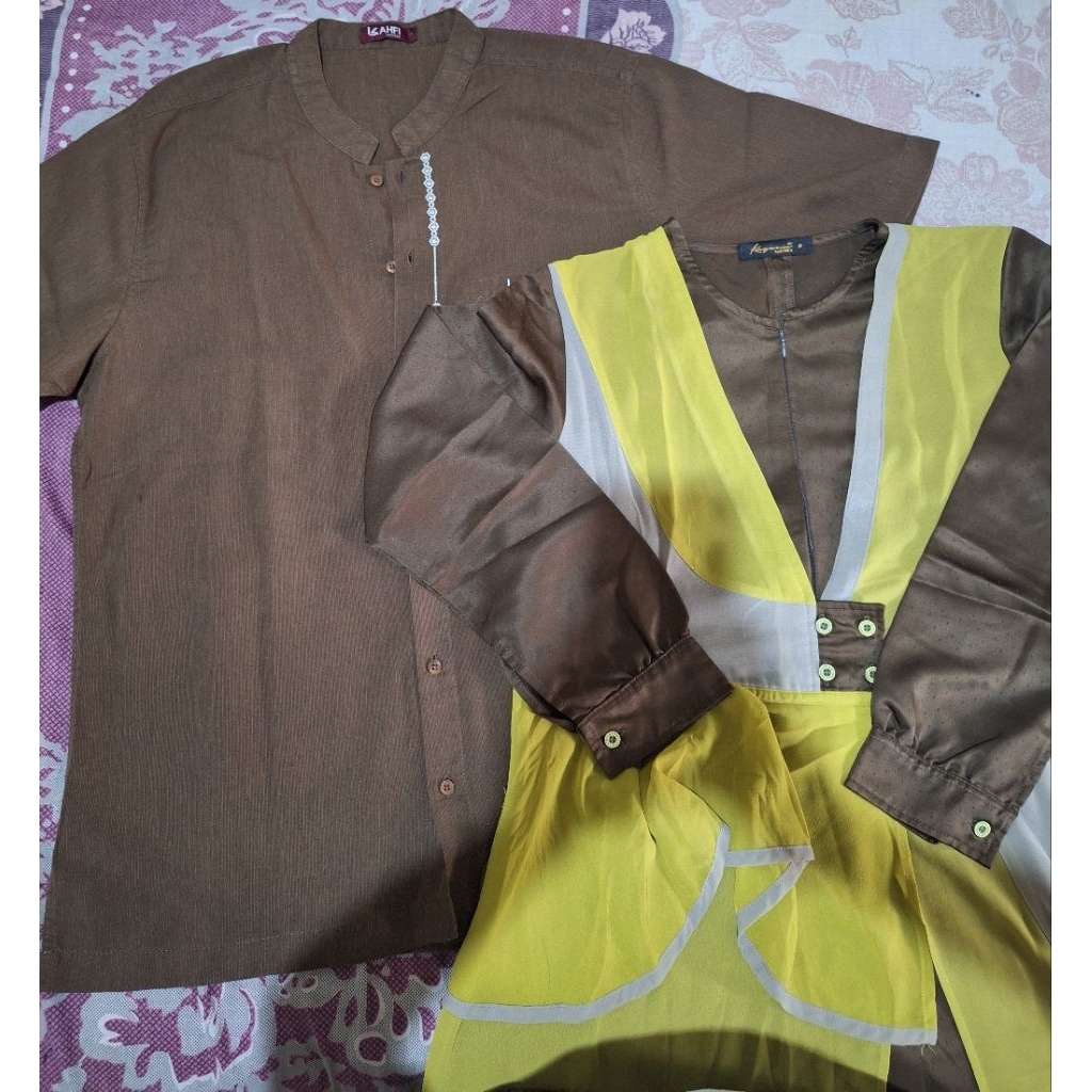 pl couple gamis koko olive green