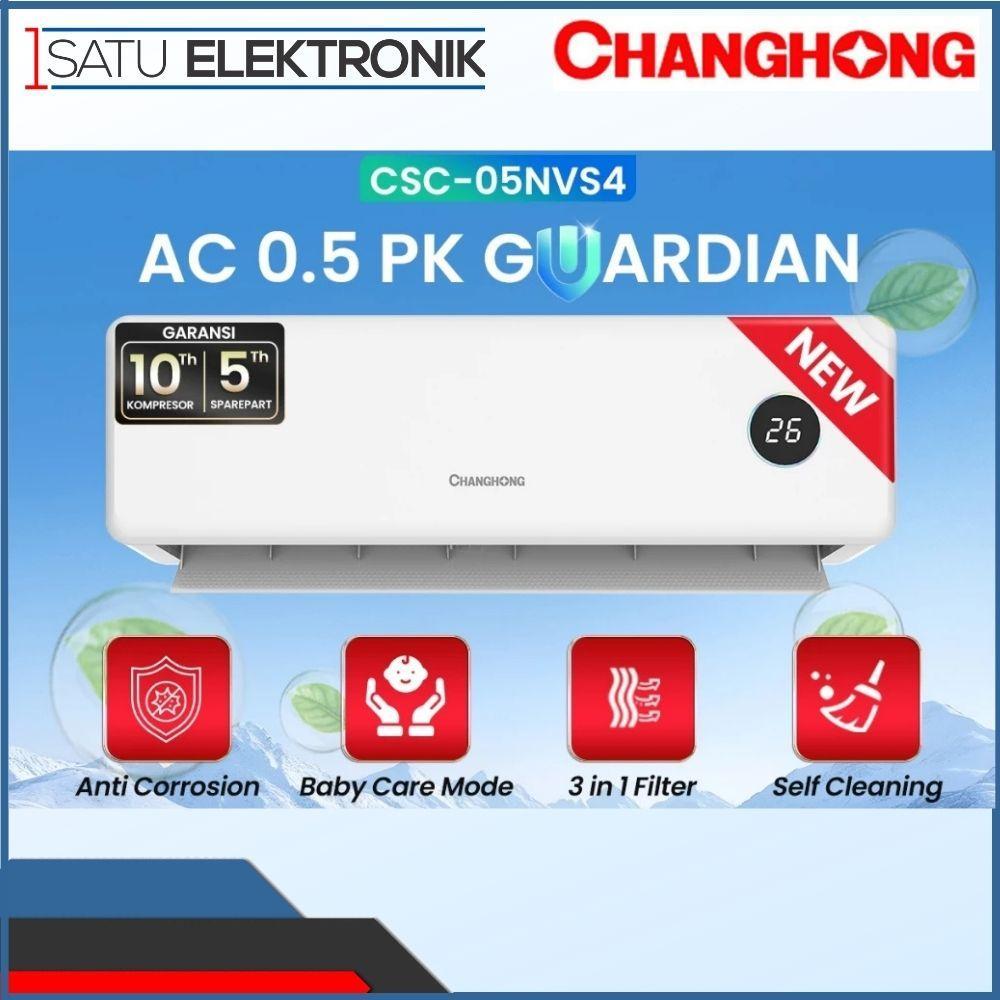 Changhong AC 1 PK CSC09NVS4 Standard Premium Anti Korosi dengan Pemurnian Udara evap Gold Fin R32 ti