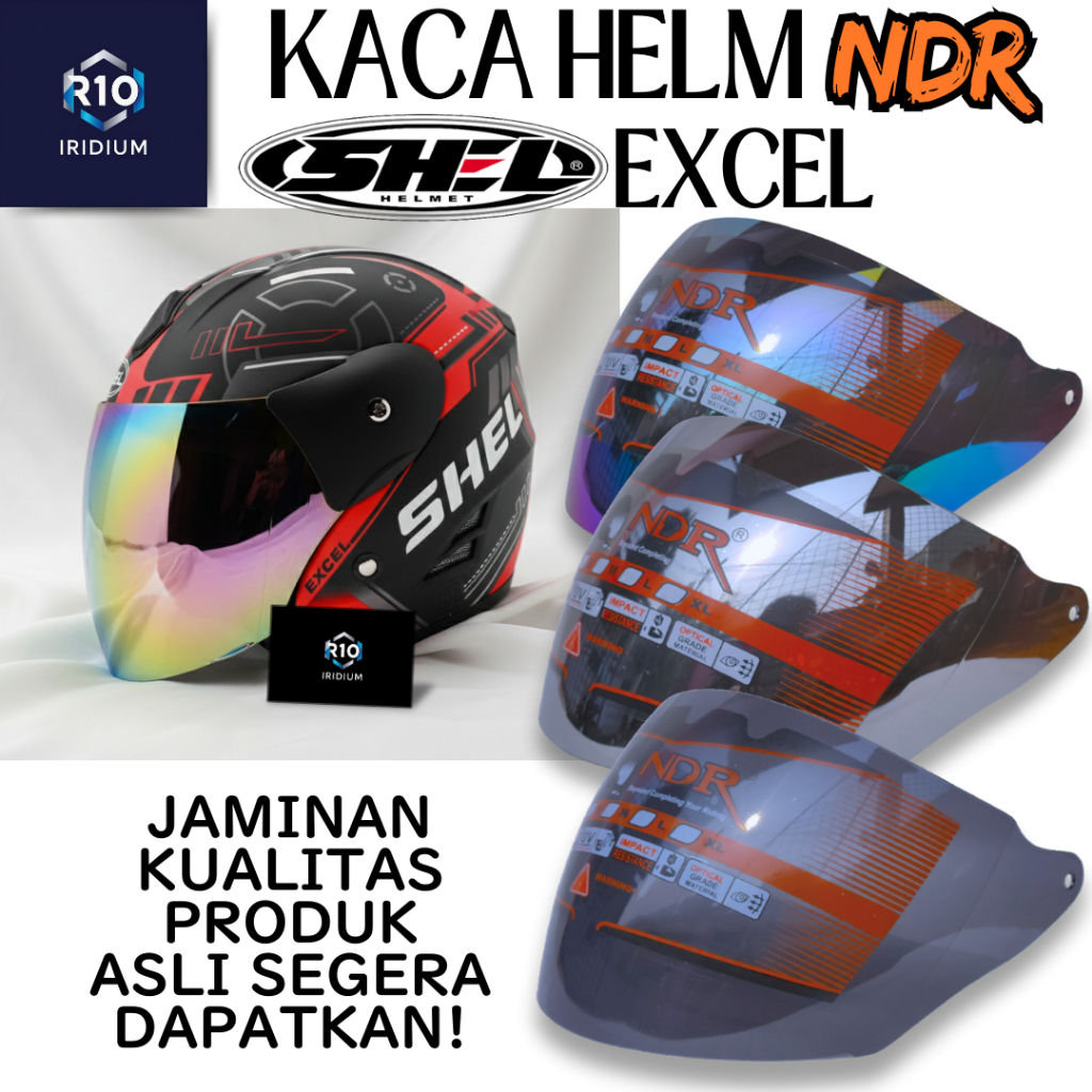 Kaca Helm | Visor | SHEL EXCEL by NDR iridium murah NDR1
