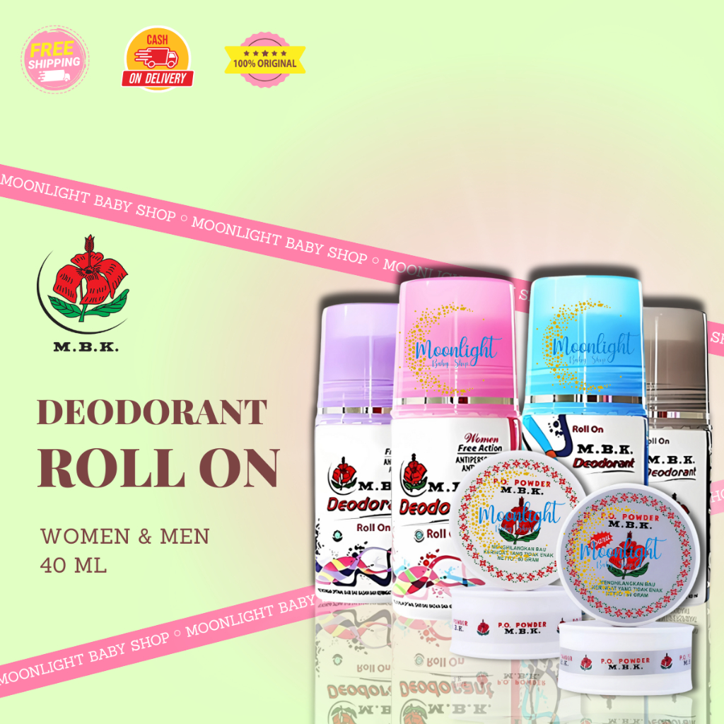MBK Deodorant Roll On 40ml - Deodorant Bedak Pengilang Bau Ketiak - Women & Men