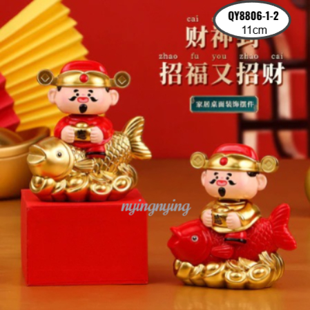 11cm Pajangan Caisen Dewa Rezeki Chai Sen Rezeki Patung Solar Caishen Dewa Rezeki Pajanga Dashboard 