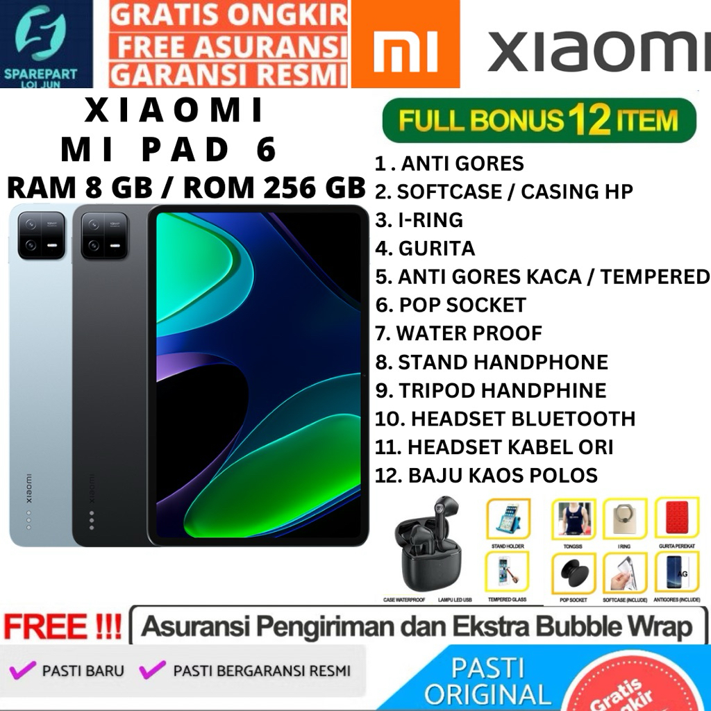 XIAOMI MI PAD 6 8/256 RAM 8 ROM 256 Garansi resmi