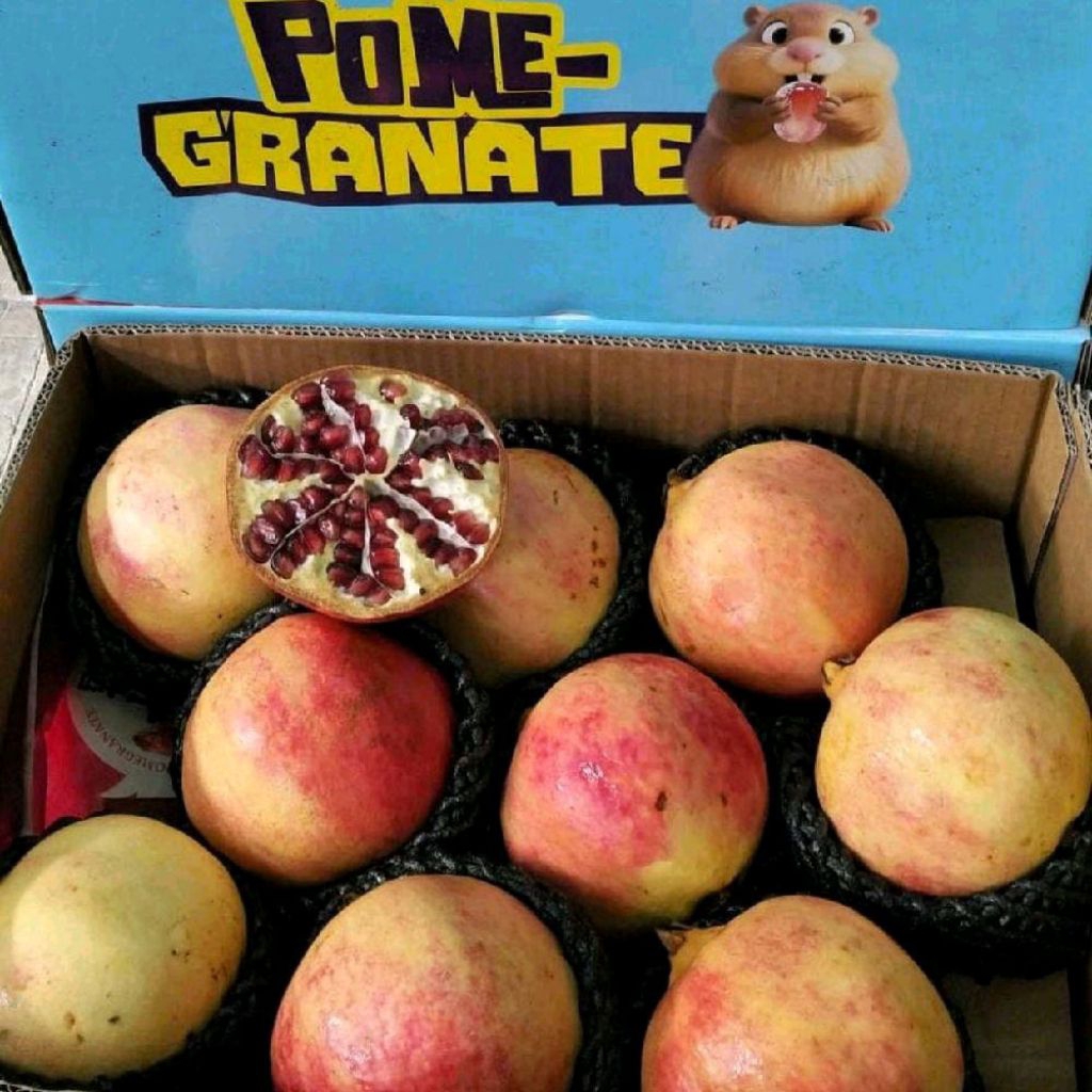 Buah delima RRC import delima soft seed manis -+8,5 kg