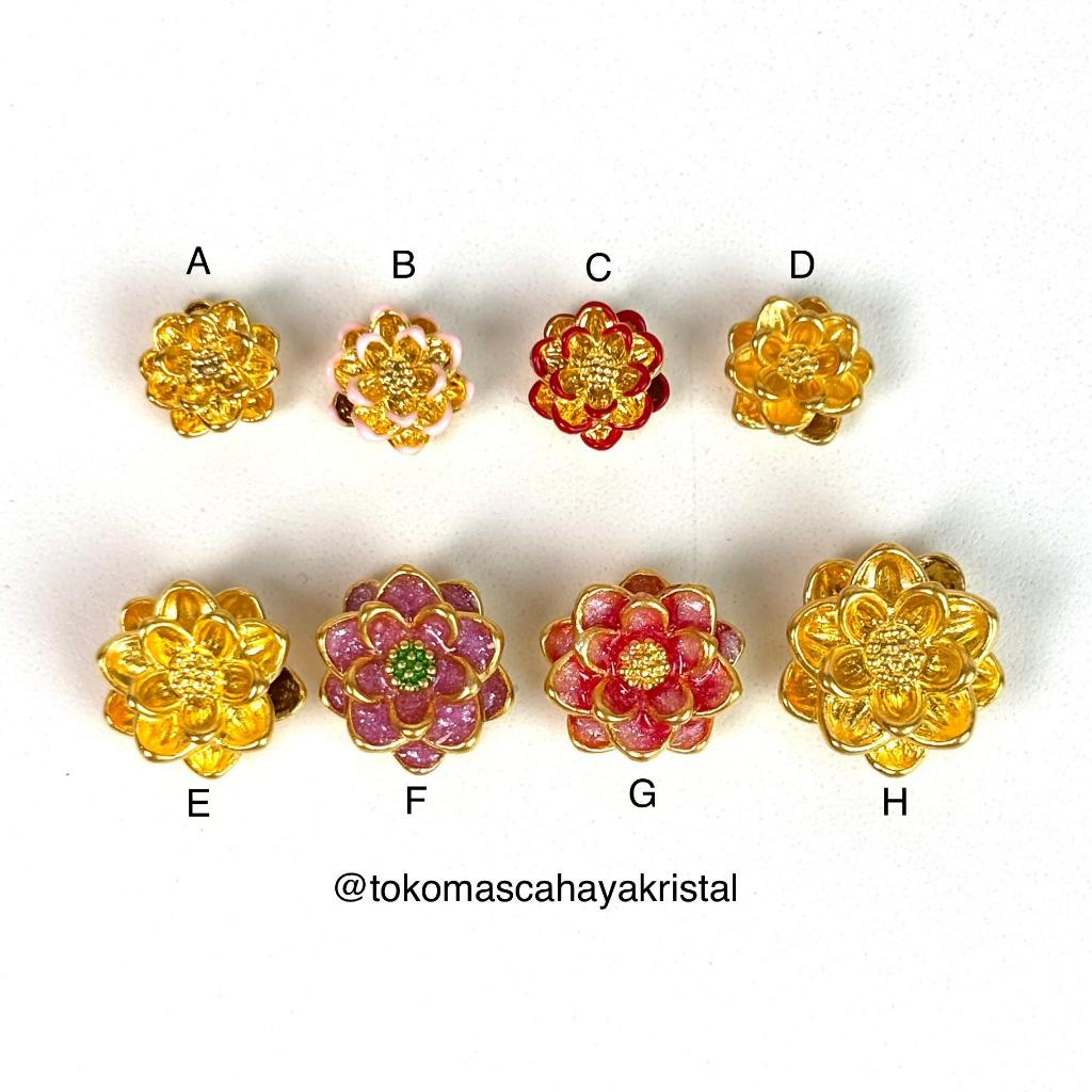Charm Emas Teratai/ Bunga Lotus Emas 24K HK Hongkong 999% (Mini & Jumbo) - Gold Bracelet