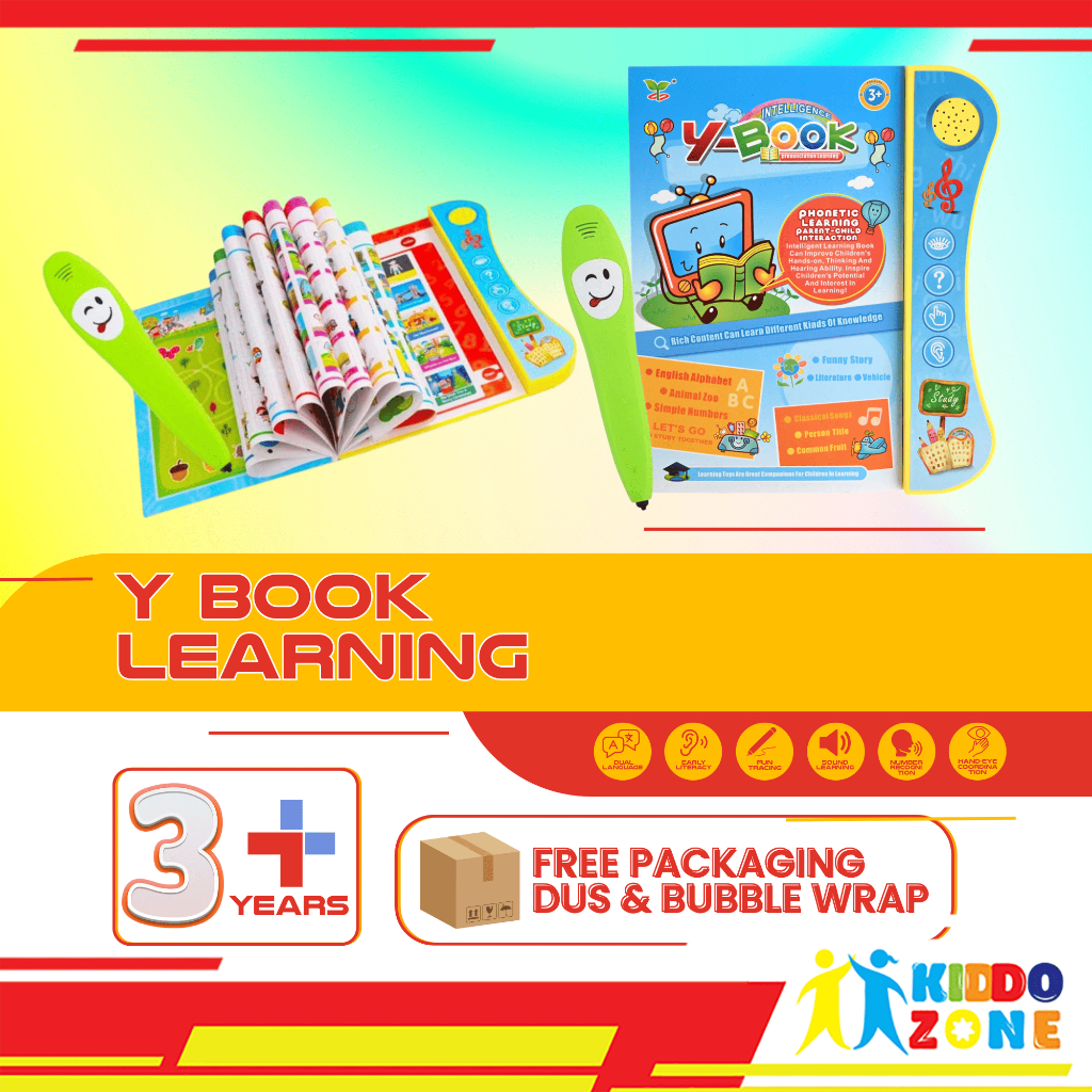 Kiddo Zone - Intelligence Y Book sound book with E pen | Buku Belajar Menulis Mendengar Edukasi Anak
