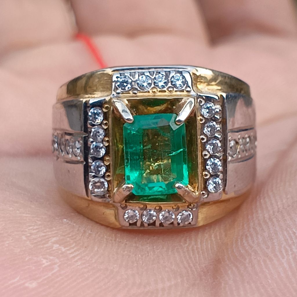 zamrud Colombia ring perak elegant sn4