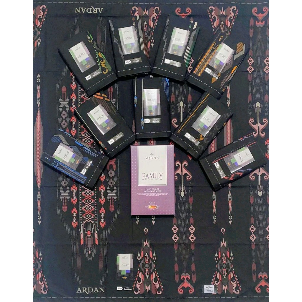 Sarung Ardan Family Hitam Gold Motif Terbaru Ardan Friendly Hitam