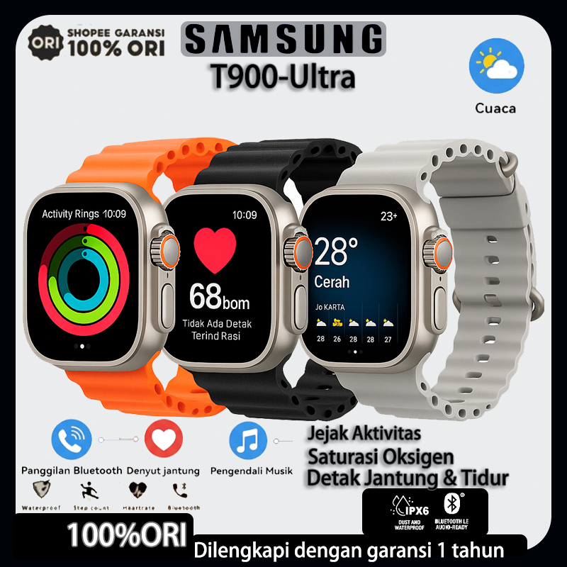 (COD100%ori)  ORIGINAL Smartwatch T900 ULTRA 2.09 Inch SMARTWATCH SERIES 8 ULTRA FULL SCREEN Smart W