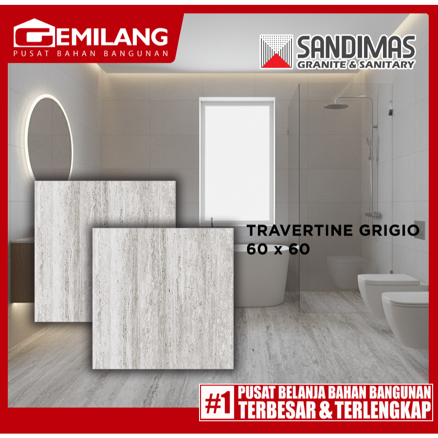 SANDIMAS (PASADENA) GRANIT TRAVERTINE GRIGIO 60 x 60