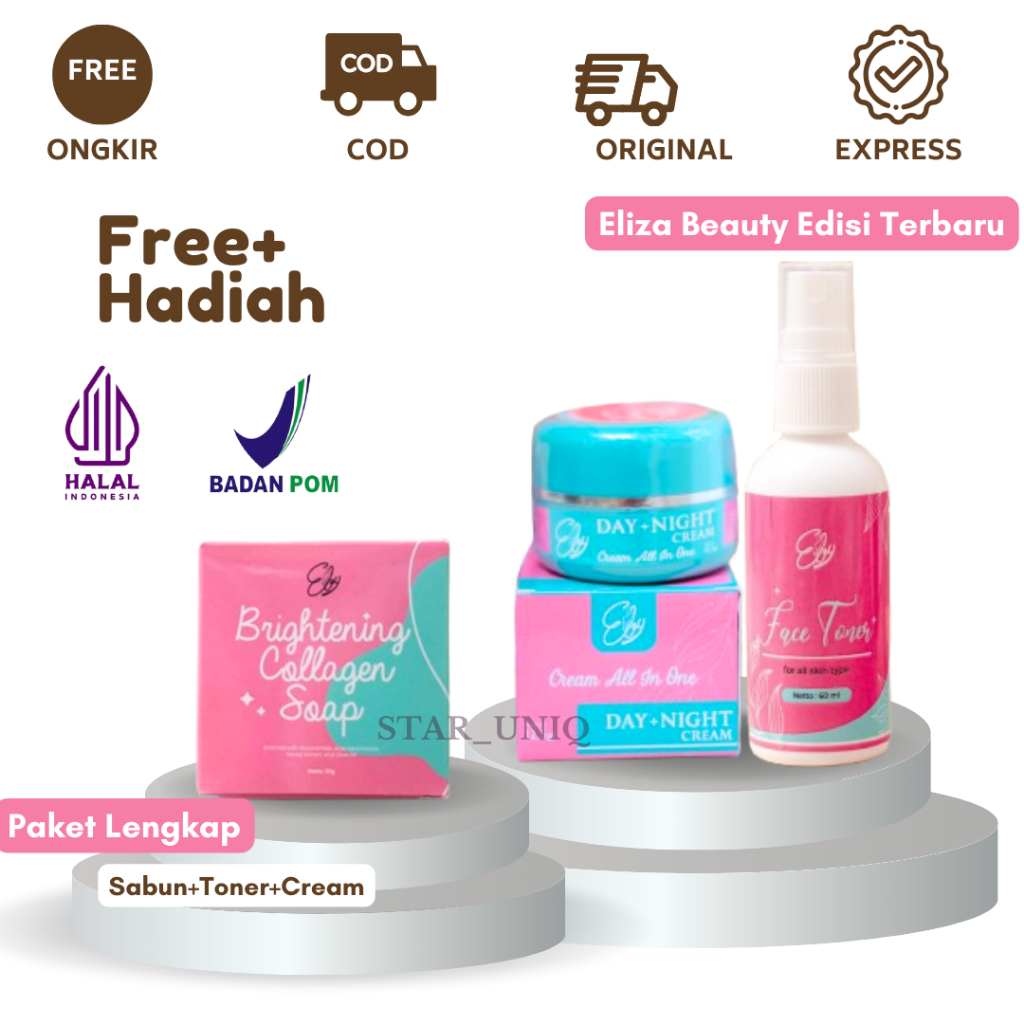 [ COD ] Eby Eliza Beauty Cream Paket Lengkap Sabun Eliyza Beauty Toner Eliza