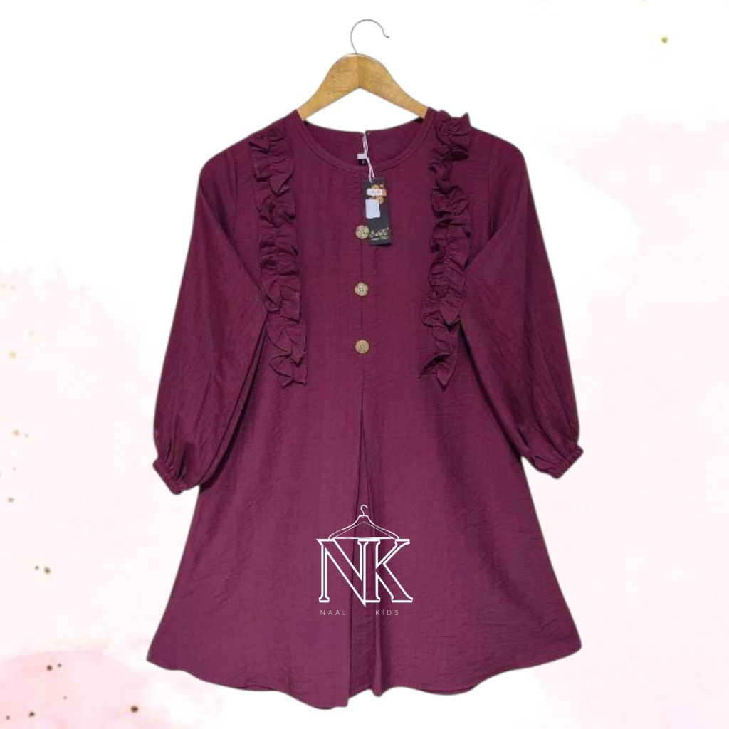 1502 Tunik Anak Tanggung 9-12 Tahun Bahan Polo Linen Premium Variasi Tali Samping