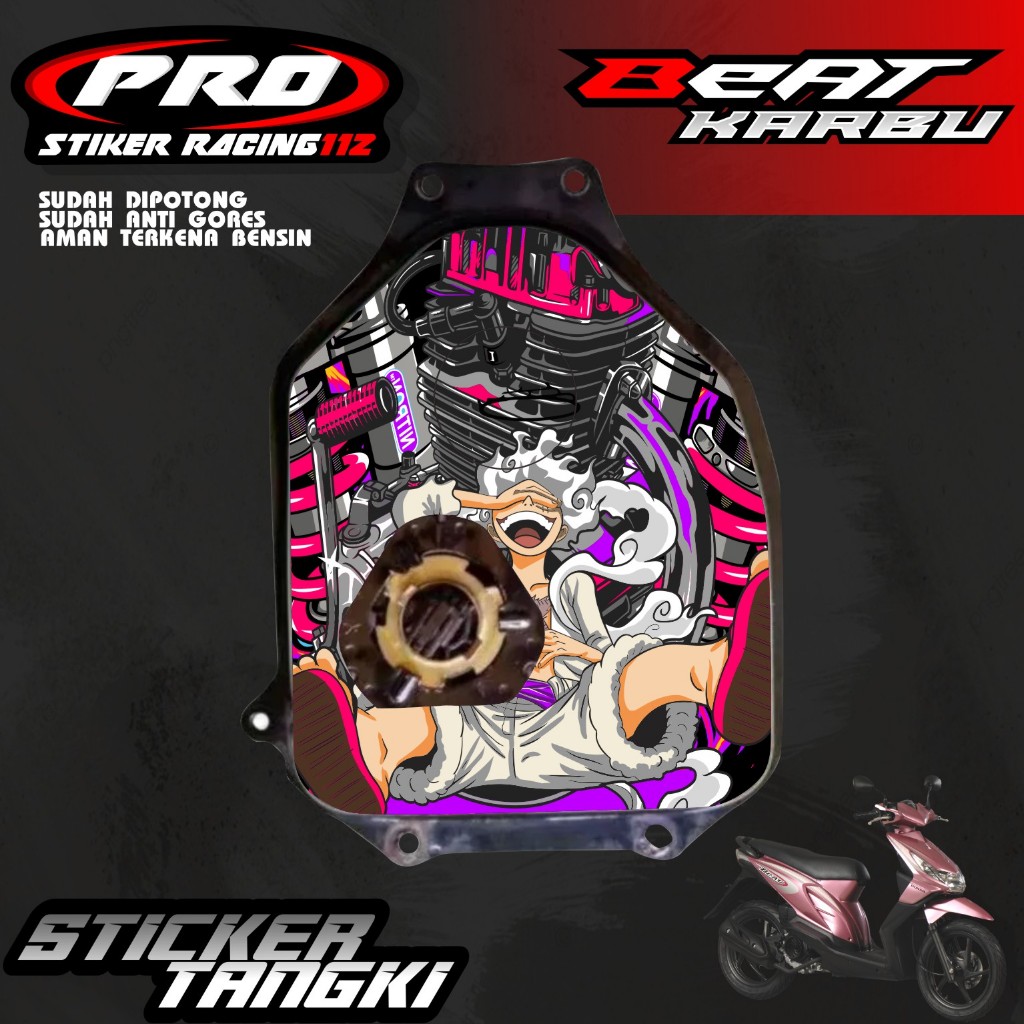 STIKER TANGKI BEAT KARBU STIKER TANGKI BENSIN MOTOR BEAT KARBU WATERPROF