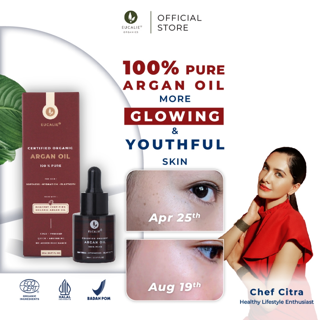 Eucalie Argan Oil Certified Organic Anti Aging Serum - Eucalie