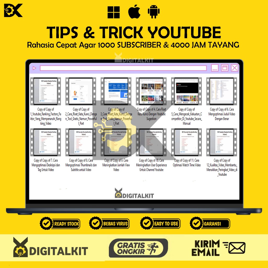 [T0097] BELAJAR YOUTUBE RAHASIA CEPAT 1000 SUBSCRIBER & 4000 JAM TAYANG