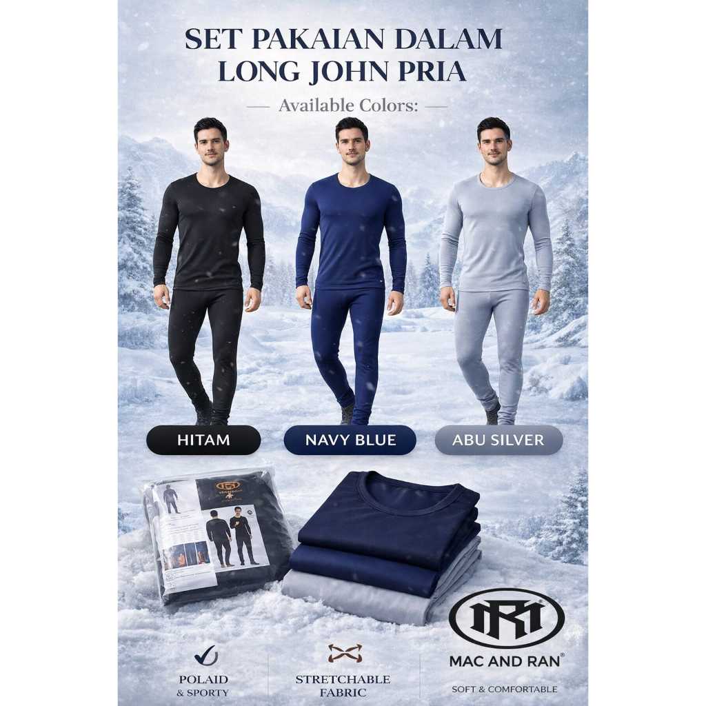 longjhon pria Mac and Ran pakaian dalam Musim dingin