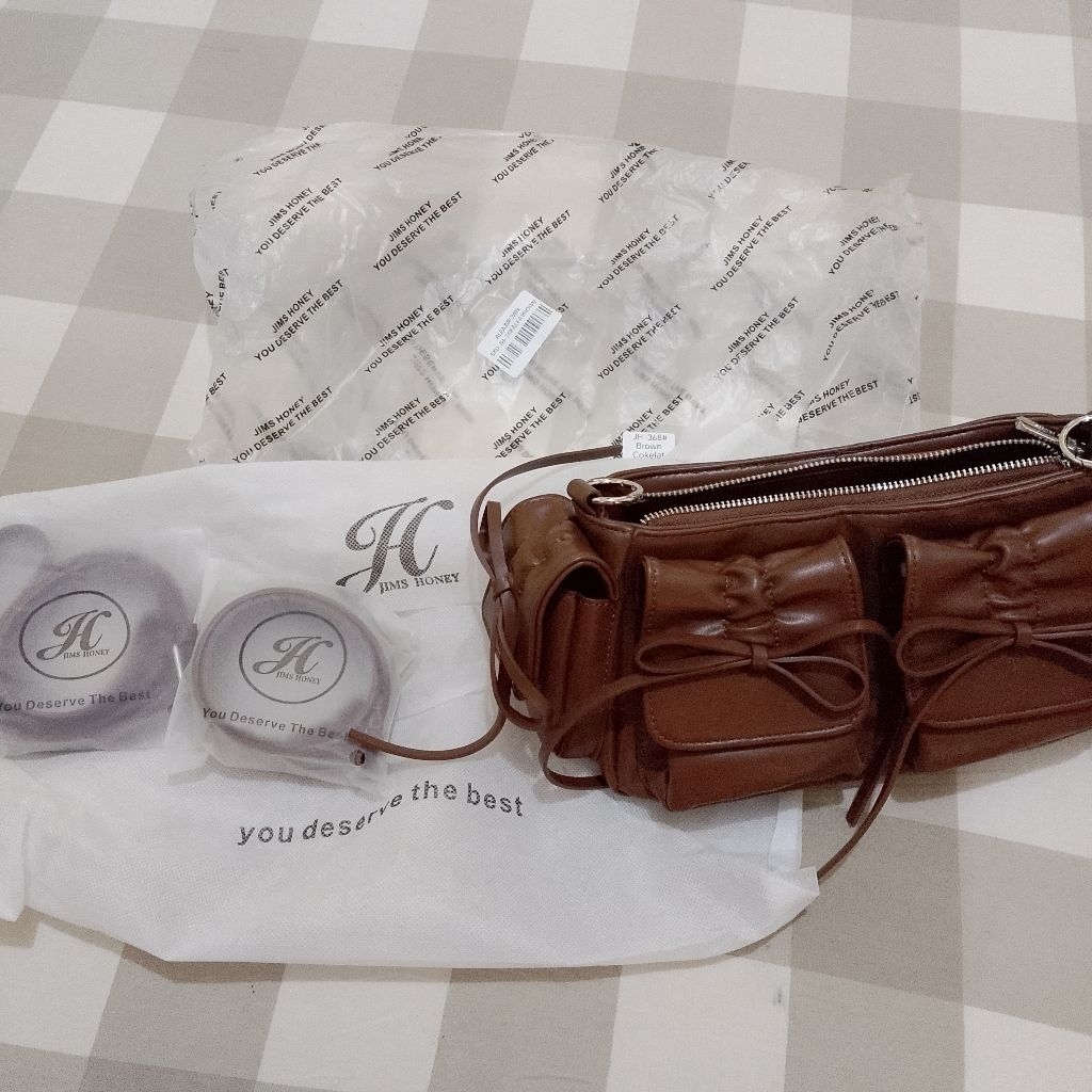 [PRELOVED] Jims Honey - Alea Bag (pita) Brown Tas Selempang dan Bahu Wanita