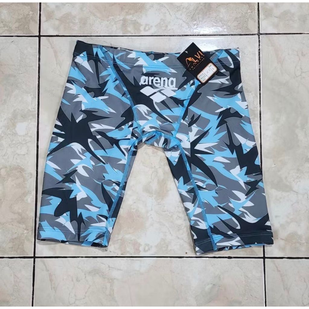 Celana Renang Arena Pria Motif Printing 2 Barcode ( FINA )