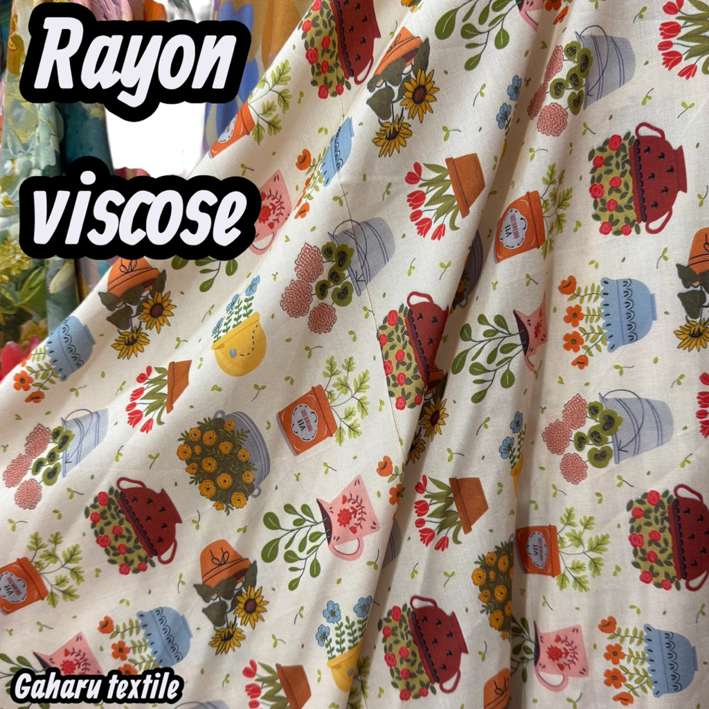 kain katun rayon viscose - rayon motif - rayon meteran {RYO}