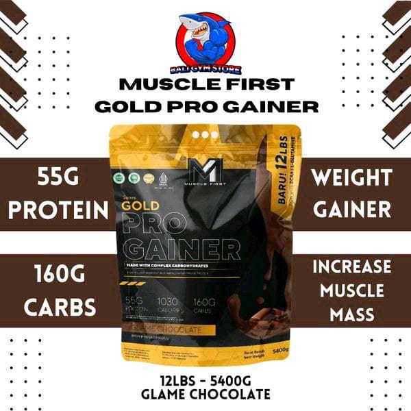 (PROMO) Muscle First M1 PRO GOLD GAINER 12 lbs Susu Gainer 12lb / 5400g Chocolate