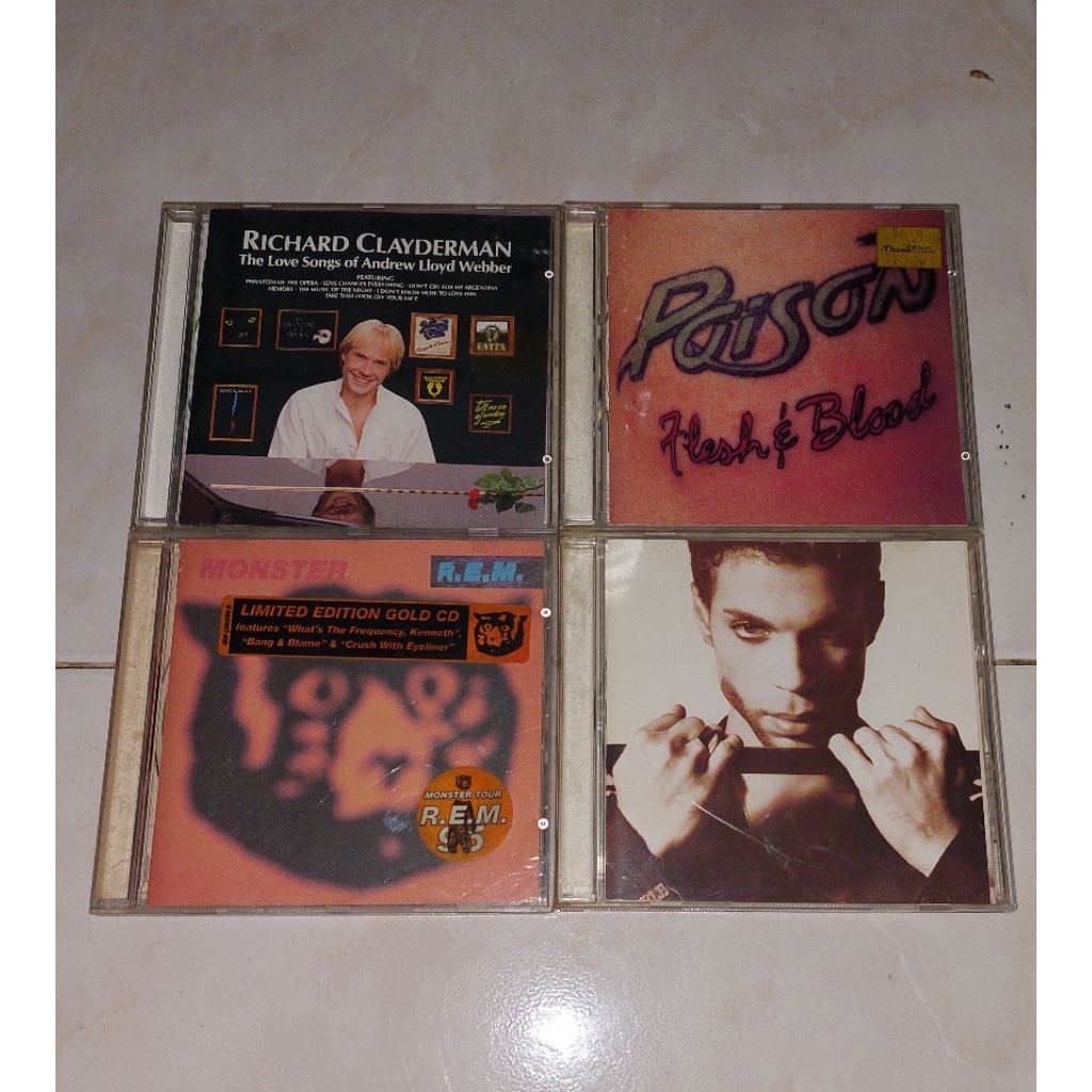 cd RICHARD CLAYDERMAN-The Love Songs Of Andrew Lloyd Webber / POISON-Flesh & Blood / REM-Monster (1)
