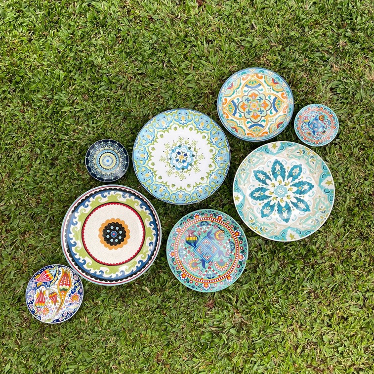 Set Piring Keramik Maroko Pajangan Dinding/Walldecor Maroko/GRATIS KAWAT GANTUNG
