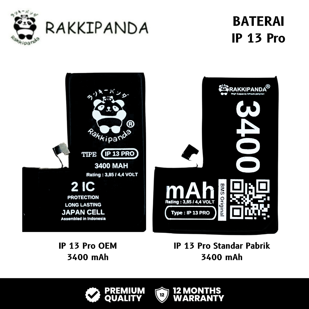 RakkiPanda - iP 13 Pro Batre Batrai Baterai