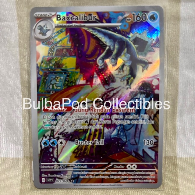 Pokemon TCG Indonesian Baxcalibur sv2P 077/071 AR Mara Bahaya Salju