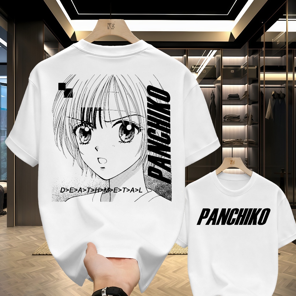Kaos Grafis Album DEATHMETAL Panchiko Kaos Oversized Pria Wanita Musim Panas Katun 100% Pria Kaos Ha