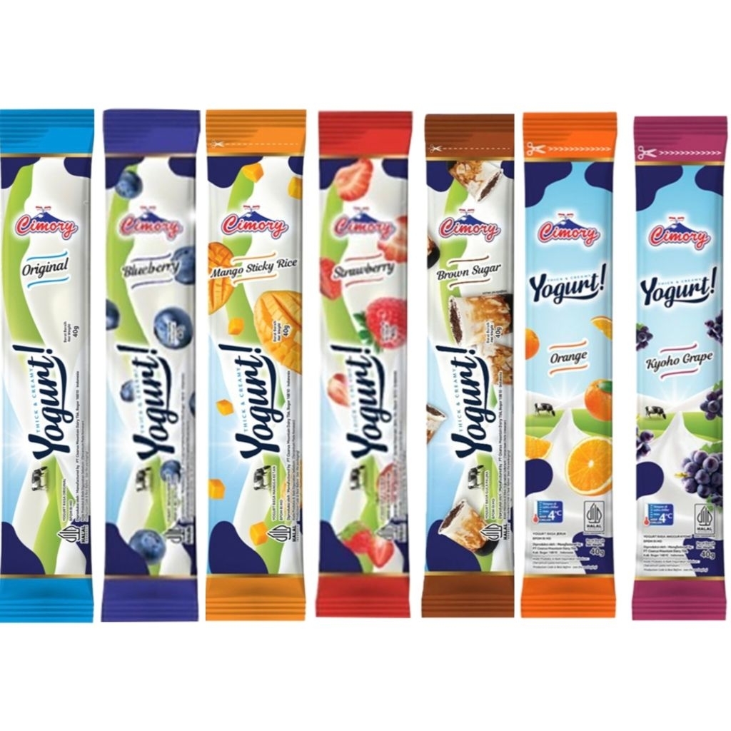 (instant saja) Cimory sachet kecil Yogurt Mango Sticky Rice original strawberry blueberry brown suga