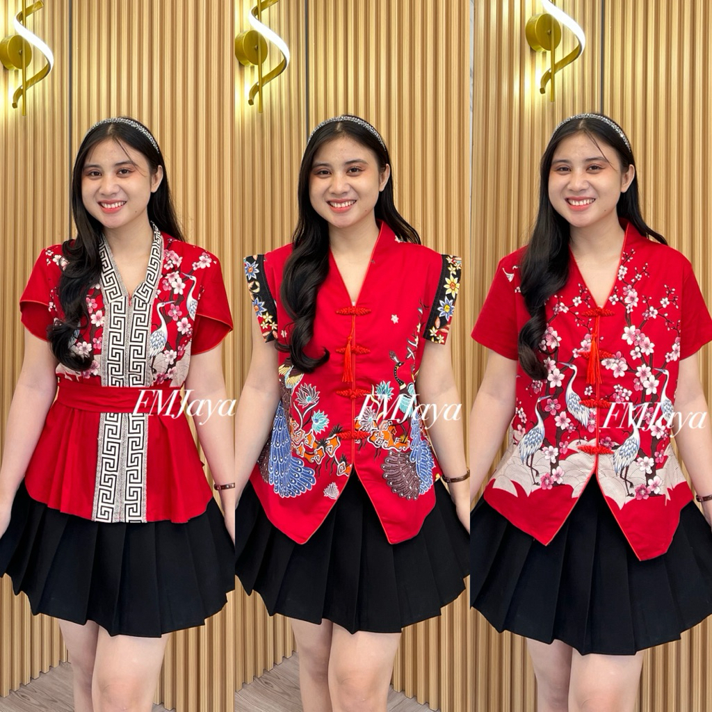 ATASAN BATIK CHONGSAM 1207 - 1210 - 1206 || BLOUSE BATIK IMLEK WANITA || BATIK WANITA EDISI IMLEK ||