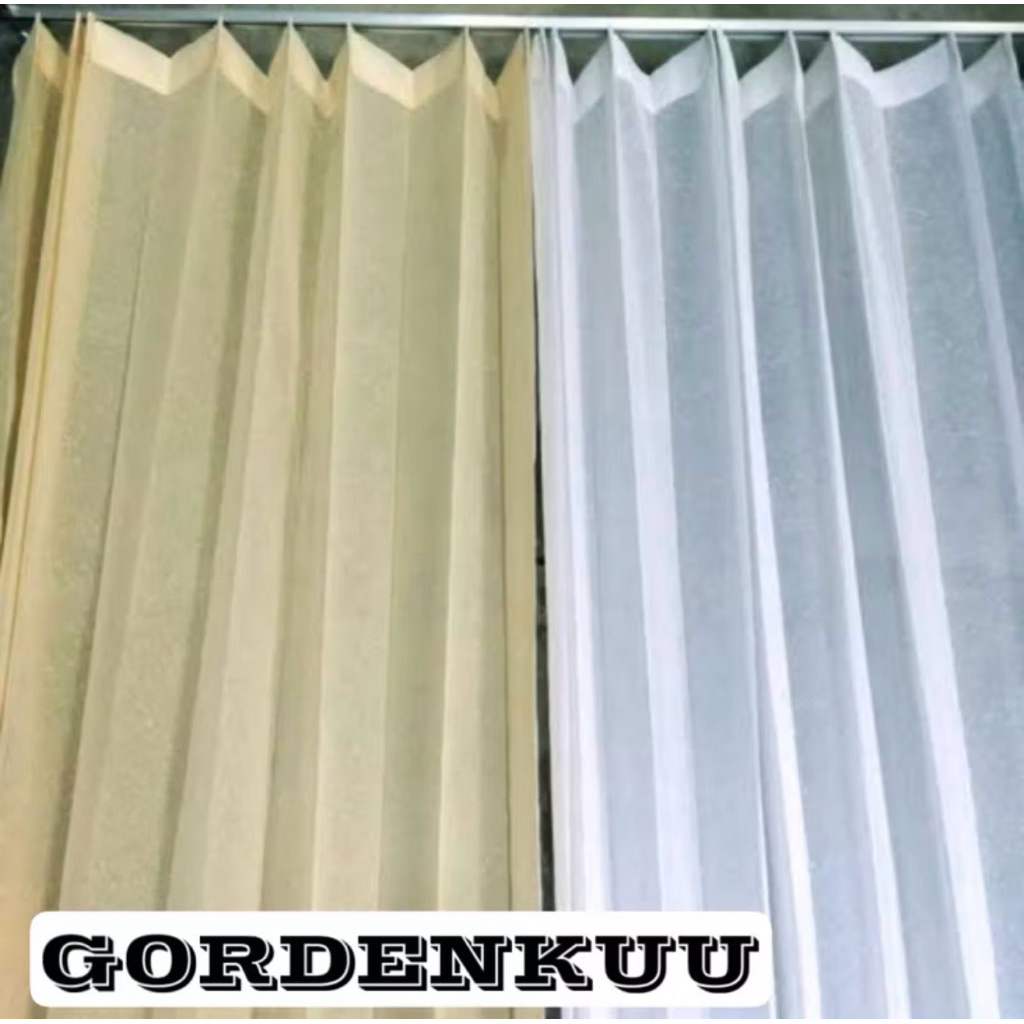 Vitrase Gorden Polos Vitrase Gorden Siang Vitrase Transparan Motif Salju Warna Putih Dan Warna Cream