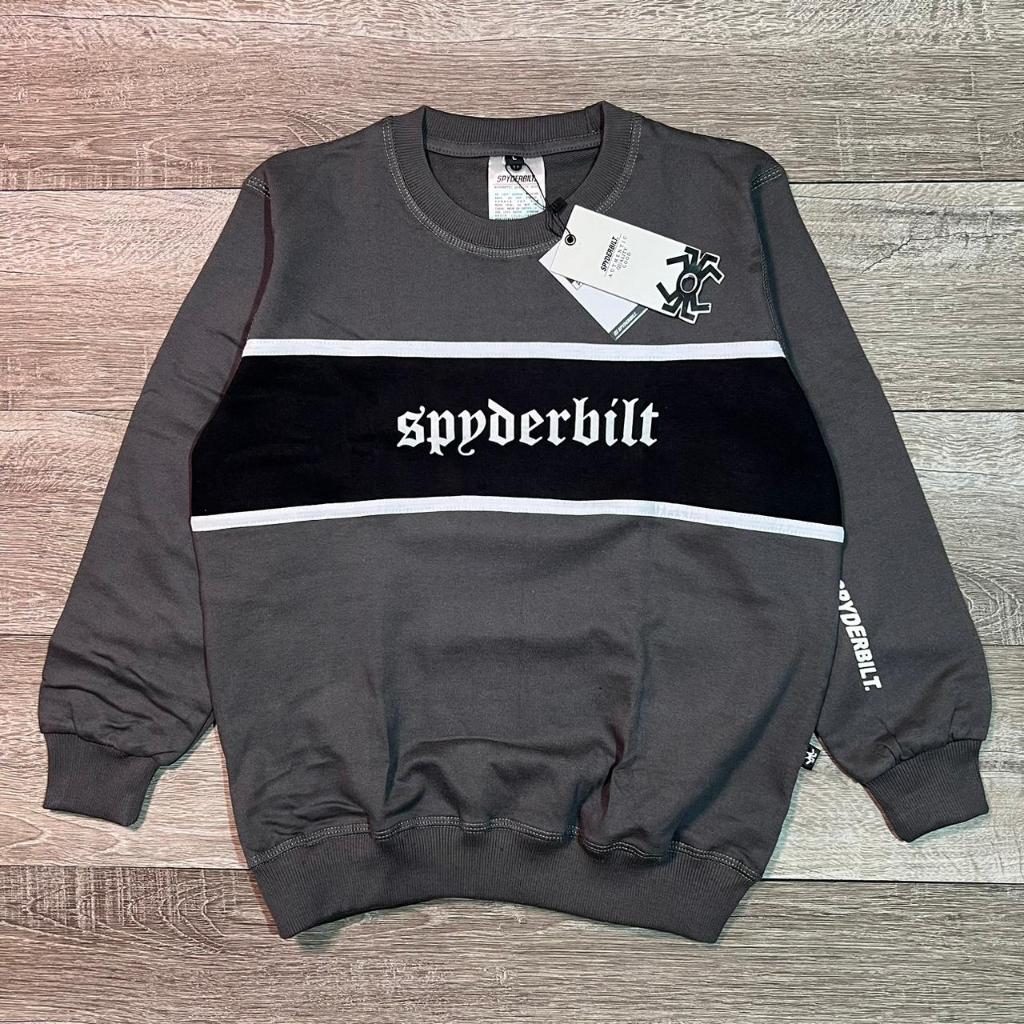 SWEATER ANAK SPYDERBILT ABU KOMBINASI BABYTERRY 1-10 TAHUN