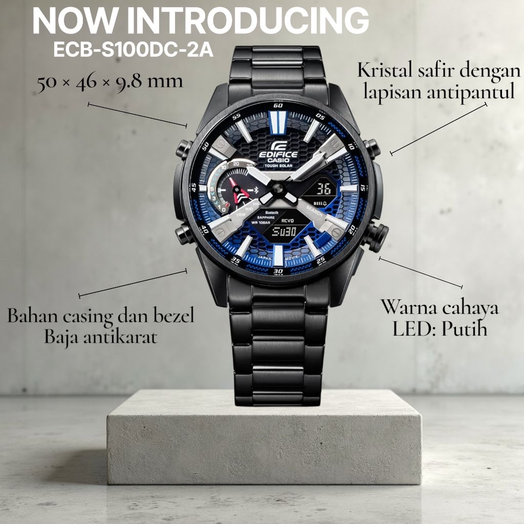 Jam Tangan Pria Edifice ECB-S100DC-2A