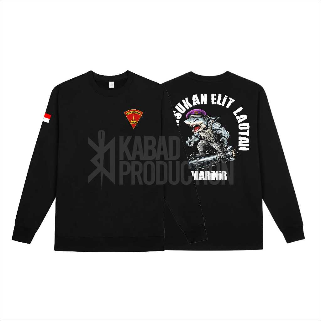 Kaos Korps Marinir Hantu Laut | Kaos Katun Combed 24s Premium | Warna Hitam | Design Original Toko K