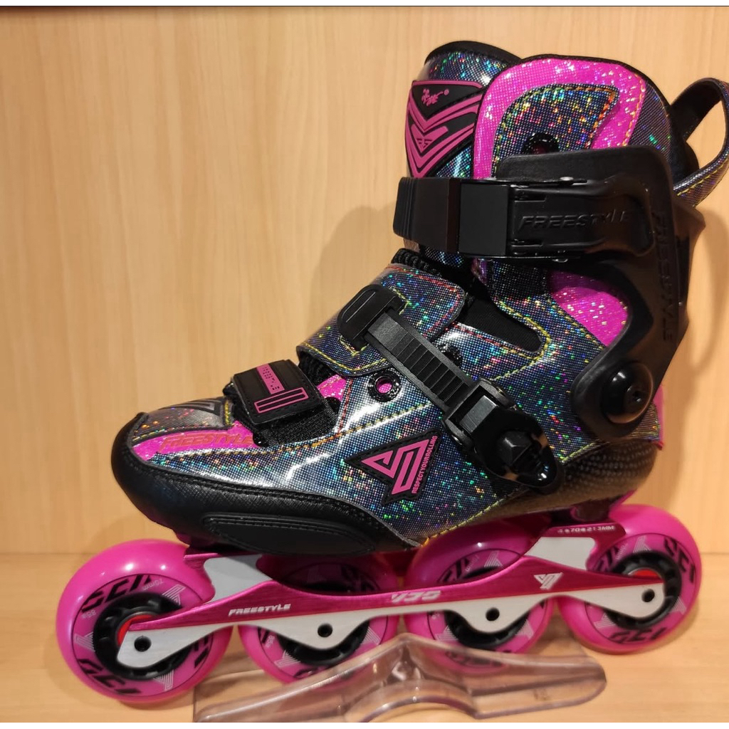 sepatu roda junior freestyle yjs x8 pink