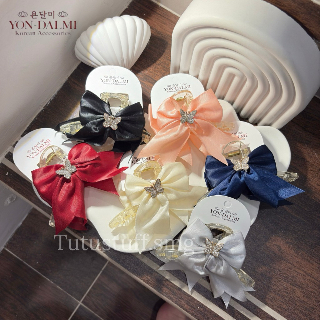 Jepit Rambut Pita Korea Kupu-Kupu Kristal | Hair Clip Capit Elegan Wanita| Jepit Rambut Capit Pita S
