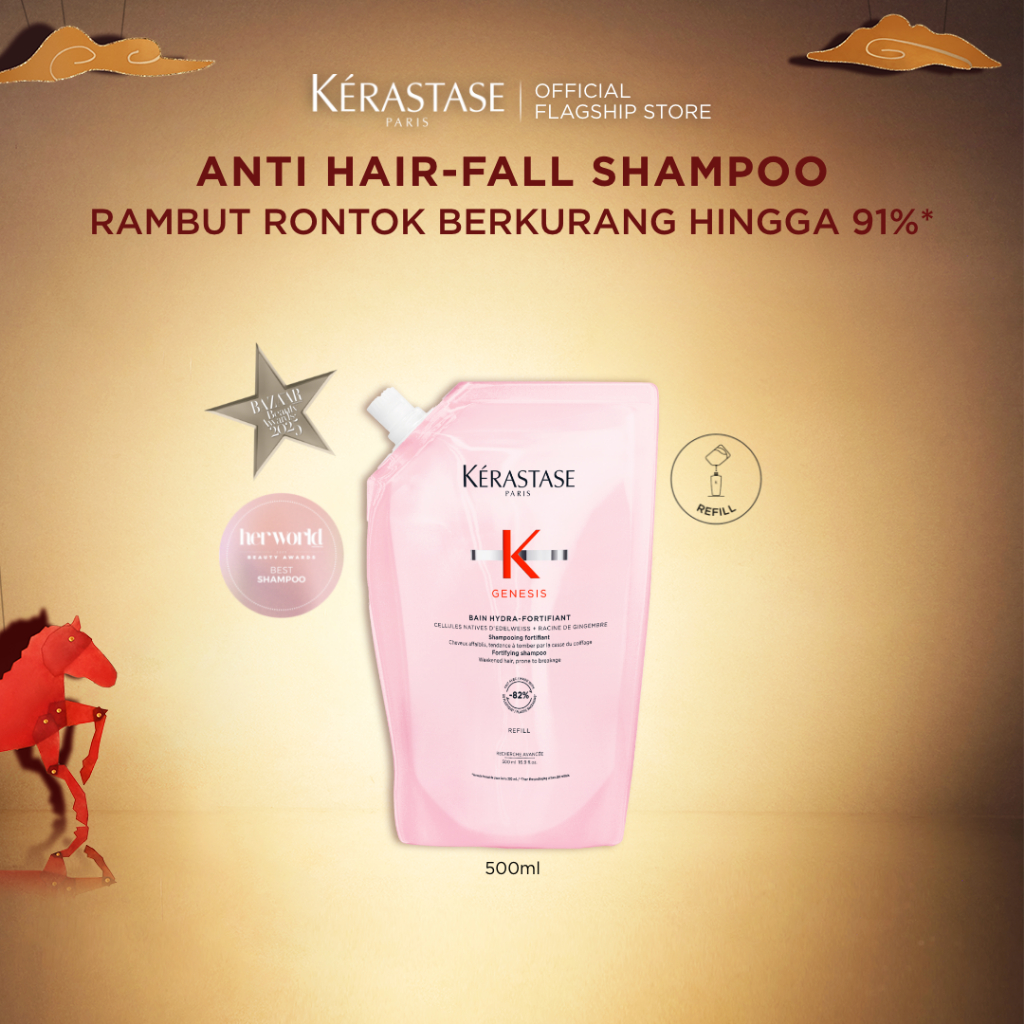 Kerastase Bain Hydra Genesis 500ml Doypack Anti Hair Fall Shampoo (Normal Hair) - Shampoo untuk Ramb