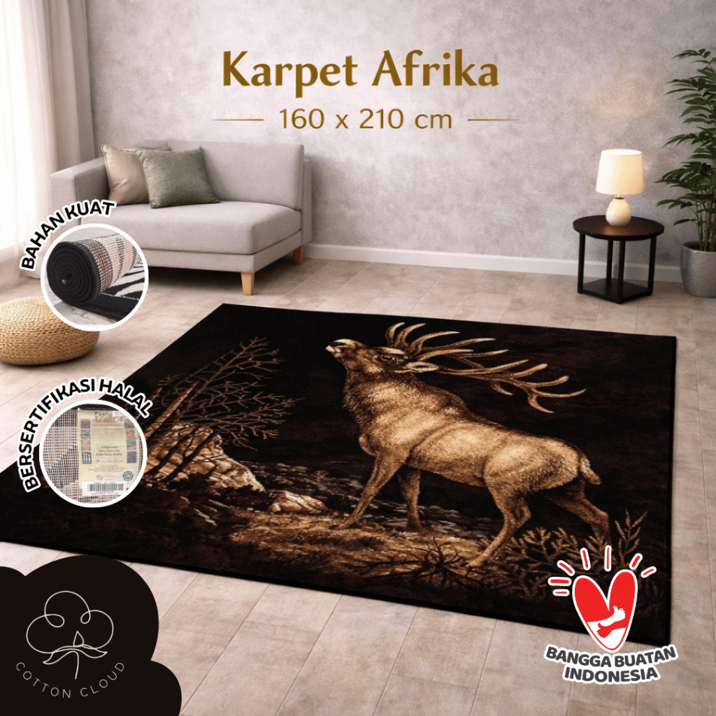 Karpet Lantai Exotic Permadani "Africa" Premium Tebal Universal Uk 160x210cm