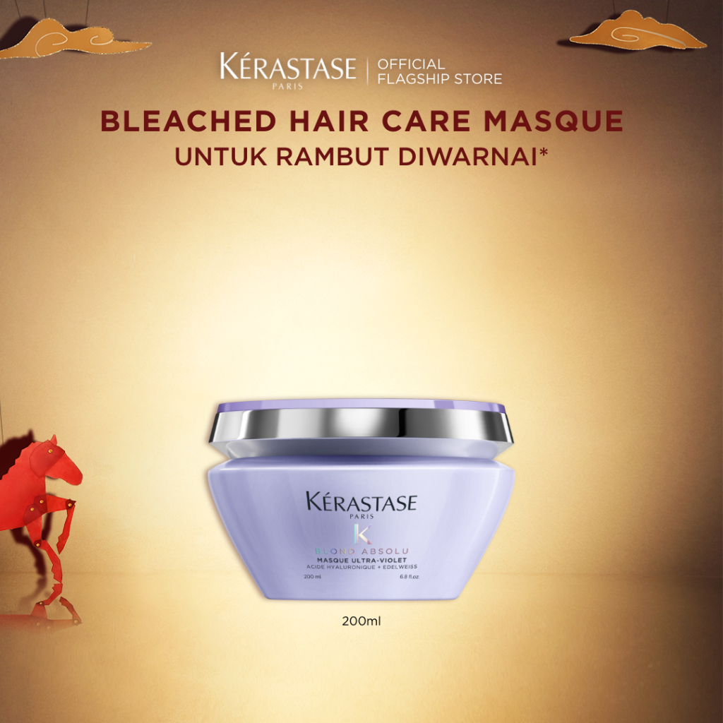 Kerastase Blond Absolu Masque Ultra Violet 200ml Hair Masque for Bleached Hair - Masker Rambut untuk