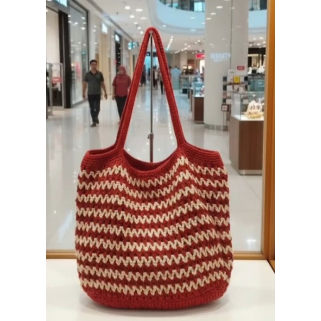 totebag rajut Handmade/totebag rajut viral/totebag rajut murah (Safana bag crochet)