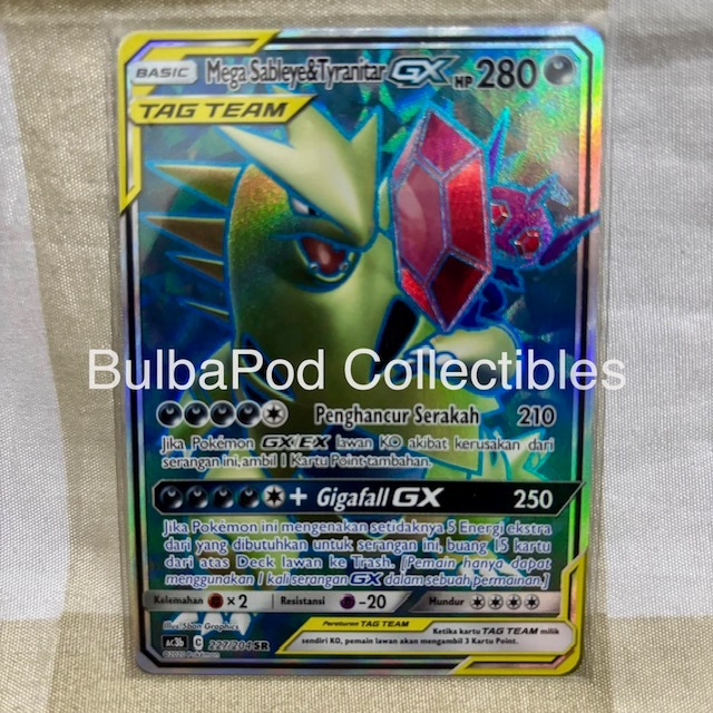 Pokemon TCG Indonesian Mega Sableye & Tyranitar GX AC3b 227/204 SR Koleksi TAG TEAM B