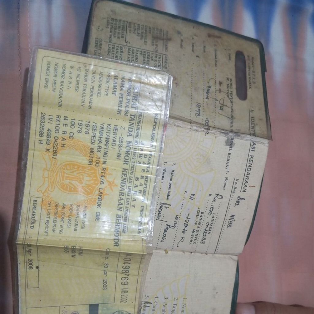 Dokumen Rx 100 tahun 78 flat Z