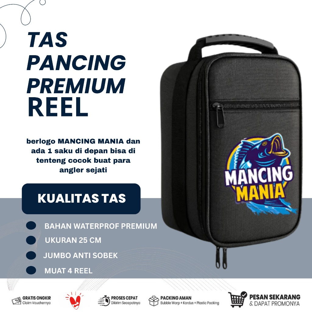 Tas reel Pancing Anti Air Waterproof Bahan Tebal jumbo