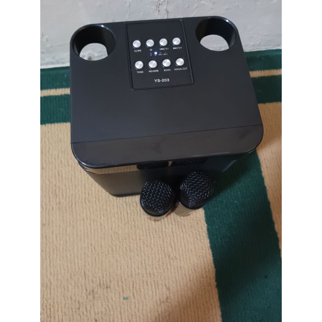 Speaker Karaoke YS-203 Wireless Double Microphone Bluetooth Portable