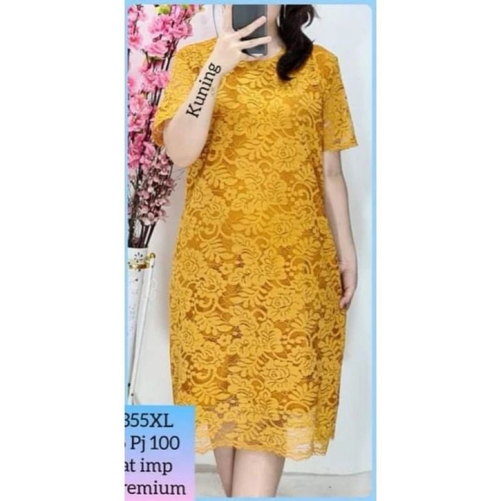 MIDI DRES BROKAT GLITTER // ATASAN BROKAT GAMIS BIG SIZE