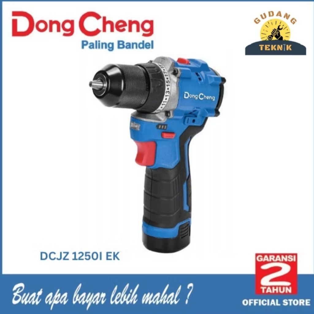 Mesin Bor Beton Baterai Dongcheng DCJZ1250i EK 12V BRUSHLESS / Cordless Impact Drill DCJZ 1250i EK