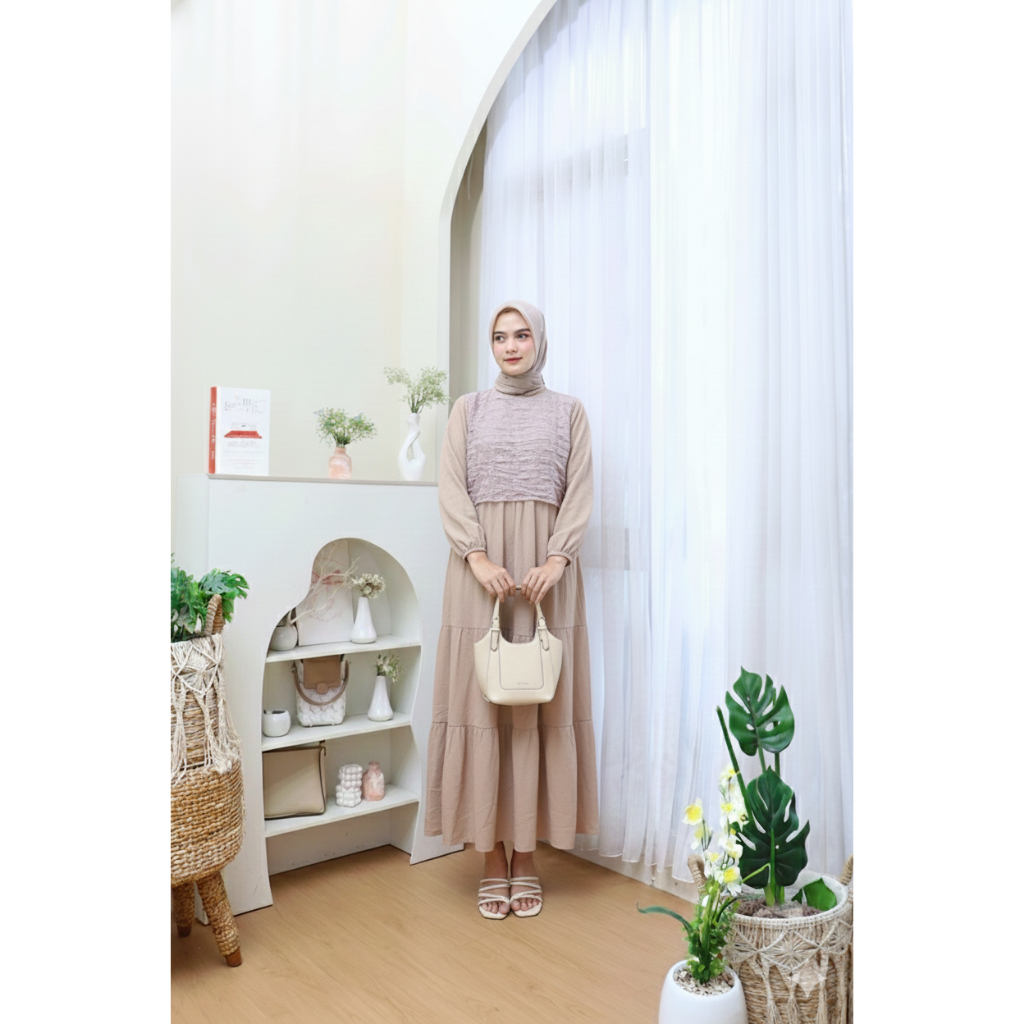 Mallafashion—Madamemalla Amber PO 1890 Gamis Vest Brukat Fashion Muslim 090126